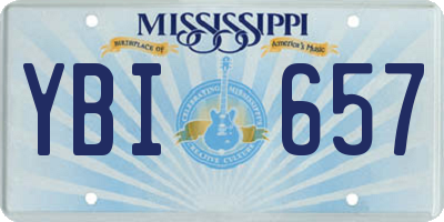 MS license plate YBI657