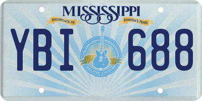 MS license plate YBI688