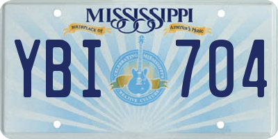 MS license plate YBI704