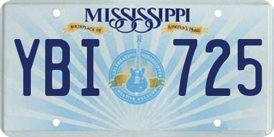 MS license plate YBI725