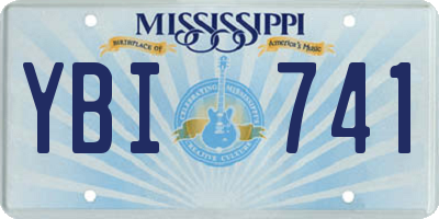 MS license plate YBI741