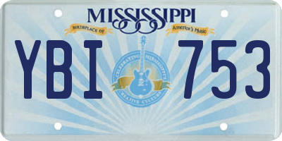MS license plate YBI753