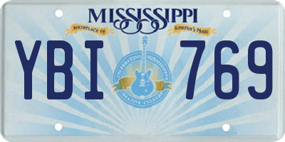 MS license plate YBI769
