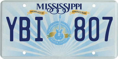 MS license plate YBI807