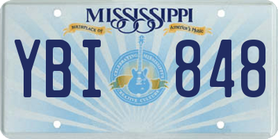 MS license plate YBI848