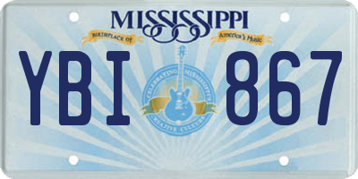 MS license plate YBI867