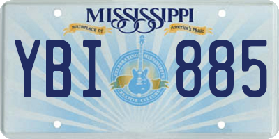 MS license plate YBI885