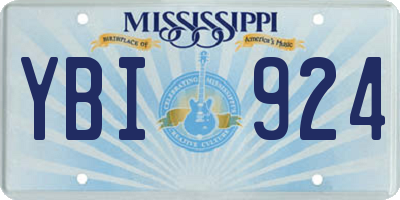 MS license plate YBI924