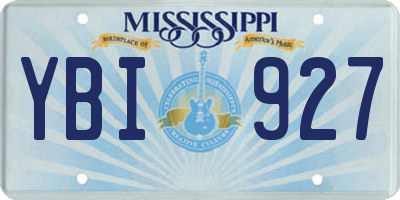 MS license plate YBI927