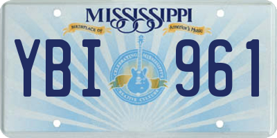 MS license plate YBI961