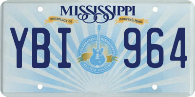 MS license plate YBI964