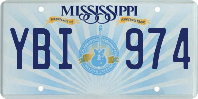 MS license plate YBI974