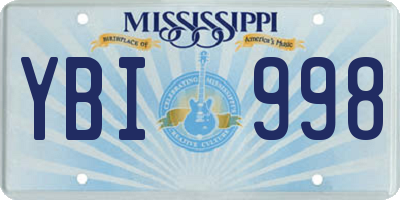 MS license plate YBI998