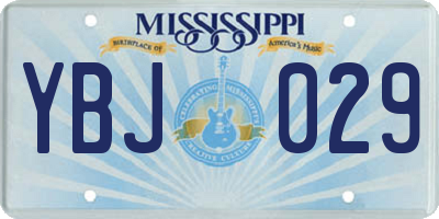MS license plate YBJ029
