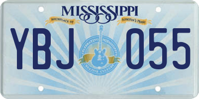 MS license plate YBJ055