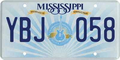 MS license plate YBJ058