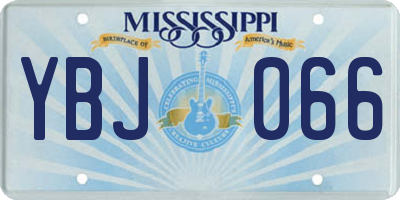 MS license plate YBJ066