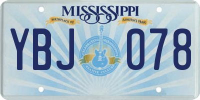 MS license plate YBJ078