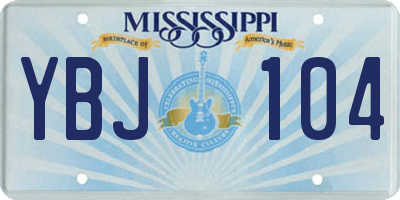 MS license plate YBJ104