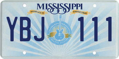 MS license plate YBJ111