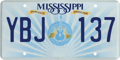 MS license plate YBJ137