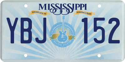 MS license plate YBJ152
