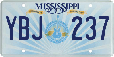 MS license plate YBJ237
