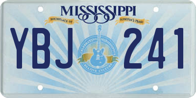 MS license plate YBJ241