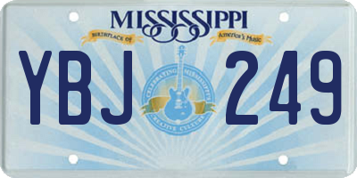 MS license plate YBJ249