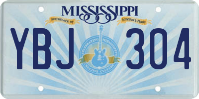 MS license plate YBJ304