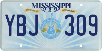 MS license plate YBJ309