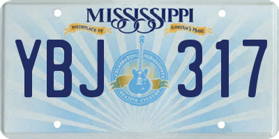 MS license plate YBJ317