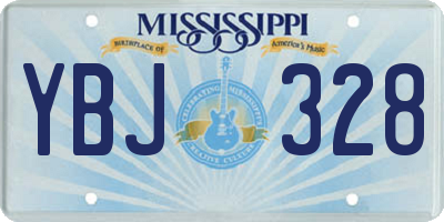 MS license plate YBJ328