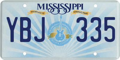 MS license plate YBJ335