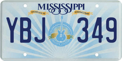 MS license plate YBJ349