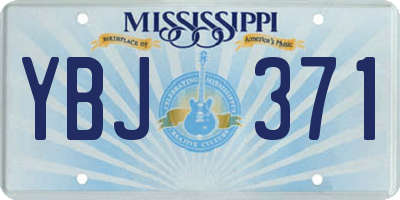 MS license plate YBJ371