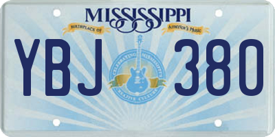 MS license plate YBJ380