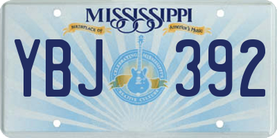 MS license plate YBJ392