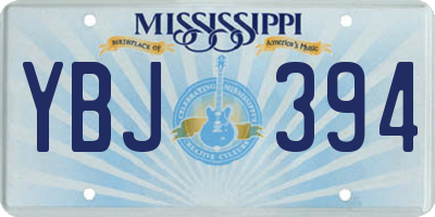 MS license plate YBJ394