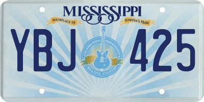 MS license plate YBJ425