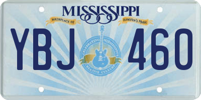 MS license plate YBJ460
