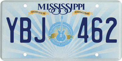 MS license plate YBJ462