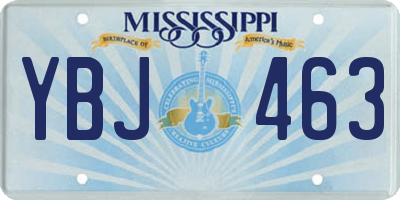 MS license plate YBJ463