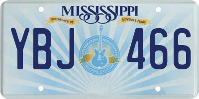 MS license plate YBJ466