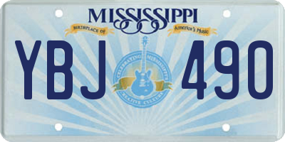 MS license plate YBJ490