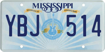 MS license plate YBJ514