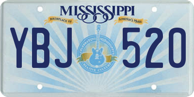 MS license plate YBJ520