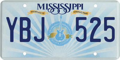 MS license plate YBJ525