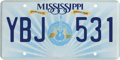 MS license plate YBJ531