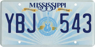 MS license plate YBJ543